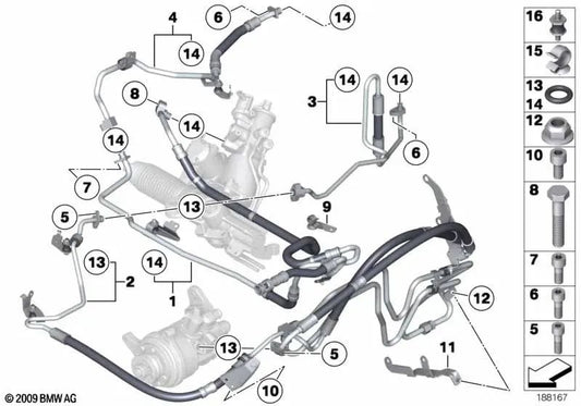 Tubería de Retorno para BMW Serie 5 F07, Serie 7 F01, F02 (OEM 32416796375). Original BMW