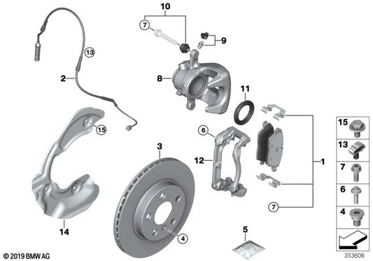 Kit de reparación casquillo guía para BMW I01, I01N (OEM 34106867315). Original BMW