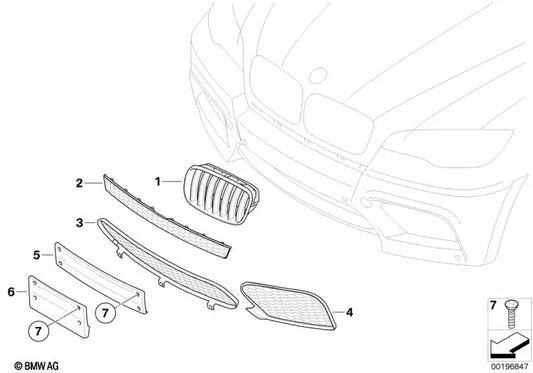 Base de matrícula M imprimada para BMW E70, E71 (OEM 51137205828). Original BMW