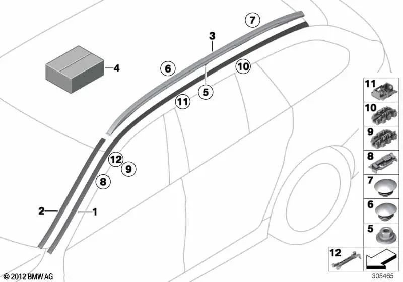 Clip Parte Inferior para BMW F11, F11N (OEM 51137270481). Original BMW