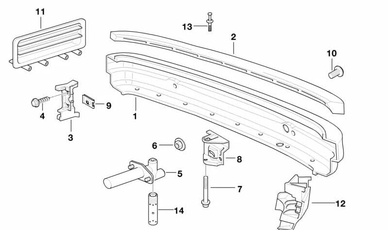 Absorbedor de impacto trasero izquierdo OEM 51128146073 para BMW E36. Original BMW.