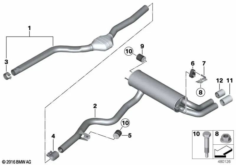 Silenciador Trasero para BMW F20N, F21N (OEM 18308597037). Original BMW