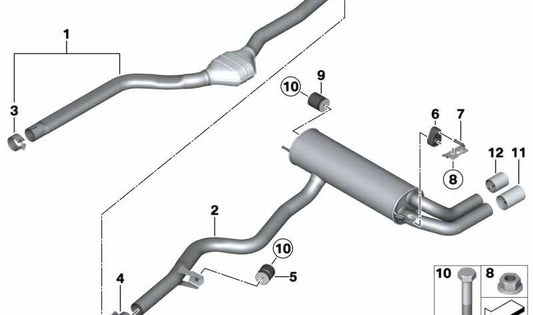 Silenciador trasero para BMW Serie 2 F22, F23 (OEM 18308597040). Original BMW