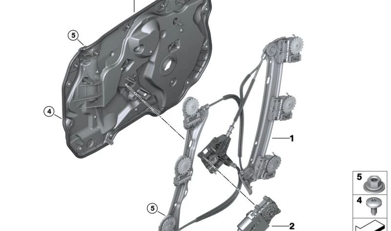 Earlunas sem motor OEM 51334876387 para BMW Series 2 Grand Coupé F44. BMW original