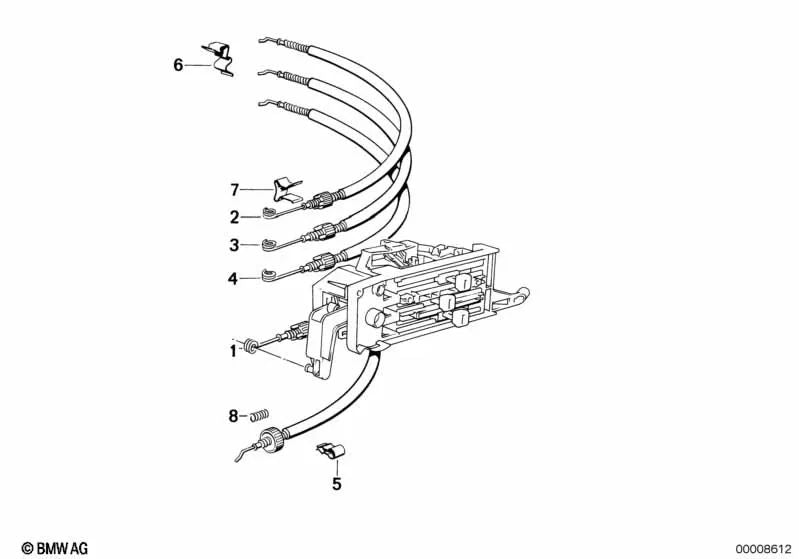 Cable Bowden para verano para BMW Serie 3 E30 (OEM 64111370917). Original BMW