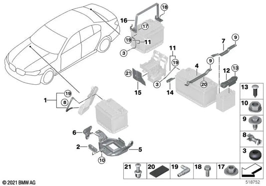 Crashpad for BMW G30, G30N (OEM 61215A05701). Genuine BMW.