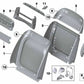 Pared trasera del asiento de confort abajo para BMW Serie 5 F07, F10, F11, F18, Serie 7 F01, F02, F04 (OEM 52107222428). Original BMW