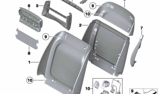 Pared trasera básica para BMW F07, F18, F01, F02, F04 (OEM 52107232134). Original BMW.