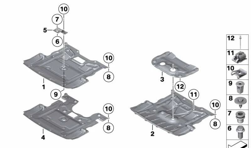 Protettore basso / Cabrecárter OEM 51757185113 per BMW F07, F10, F11, F18, F06, F13, F01, F02. BMW originale.