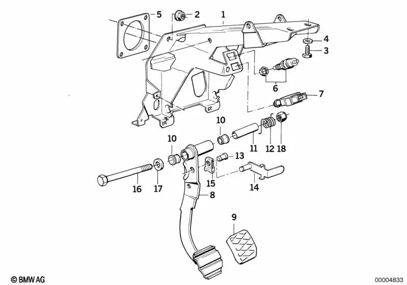 Perno para BMW E21, E30, E12, E28, E34, E24, E23, E32, E31 (OEM 35211110925). Original BMW.