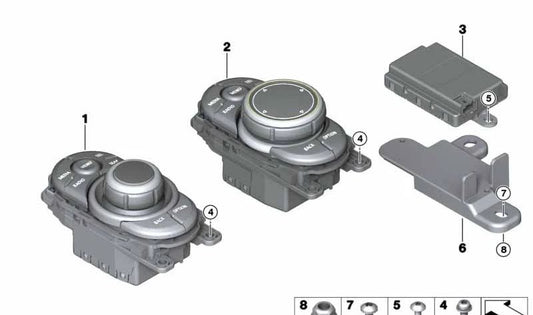 Controlador de toque OEM iDrive 65829347472 para BMW {F20, F21, F22, F23, F45, F46, F87, F30, F31, F34, F80, F32, F33, F36, F82, F83, F07, F10, F11, F06, F12, F13, F01, F02, F48, F25, F26, F15, F85, F16, F86, I01, I12, I15, F55, F56, F57, F54, F60}. Ori