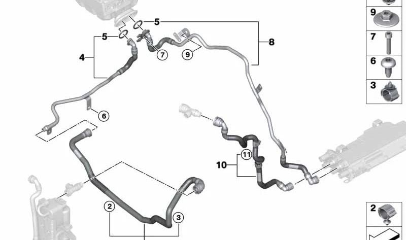 Cable del Cargador de Electrónica de Potencia para BMW X3 G01, G01N (OEM 17129894761). Original BMW