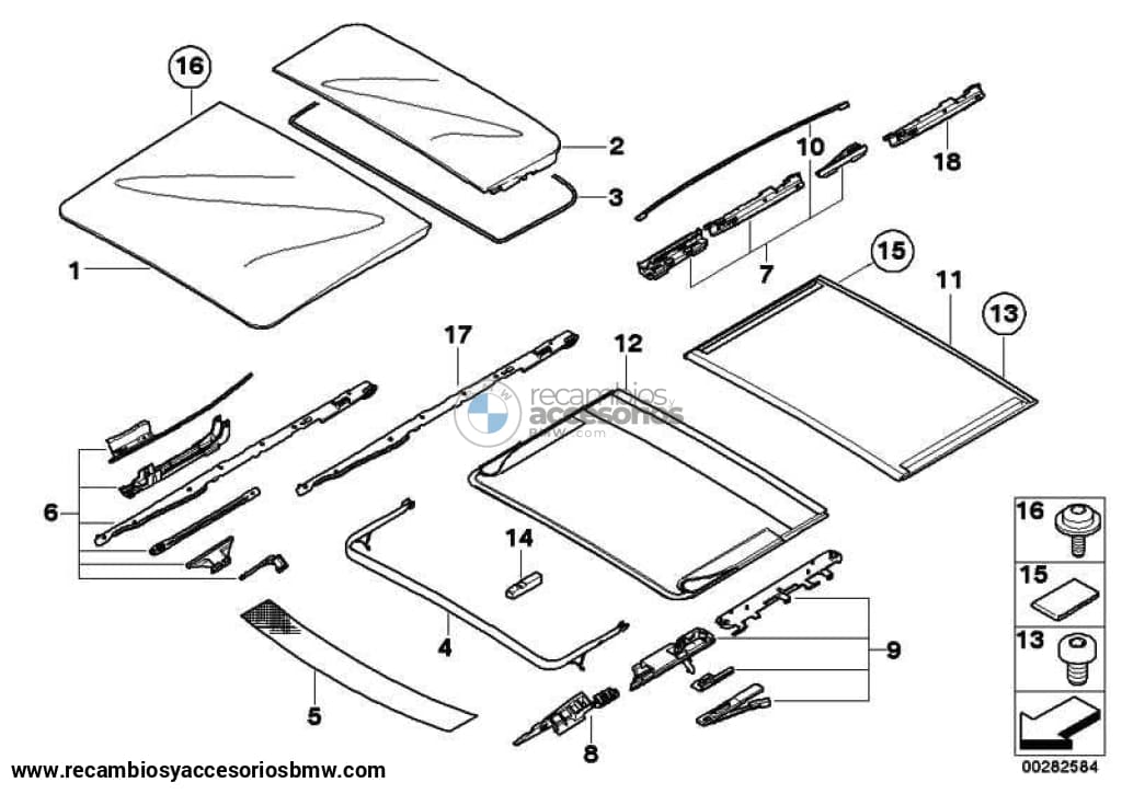 Deflector De Viento Techo Solar Para Bmw E91 Serie 3 . Original Recambios