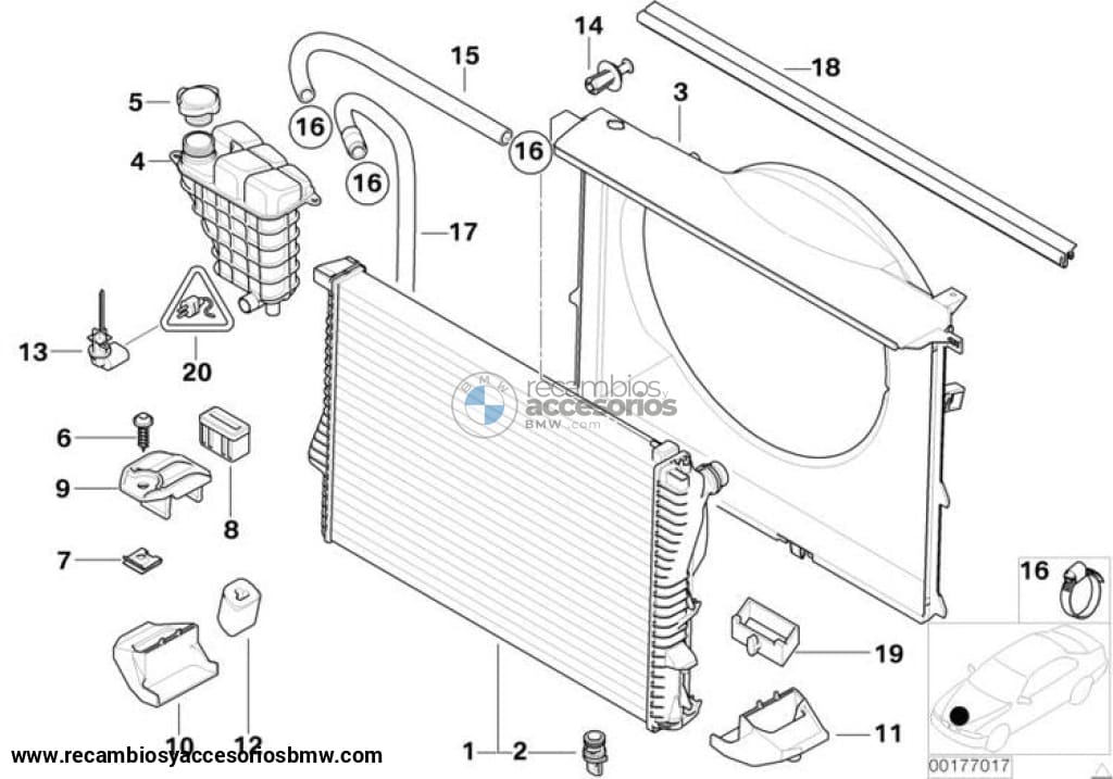 Deposito/vaso De Expansion Para Bmw M5 Berlina E39 Y Z8 Roadster E52. Original Recambios