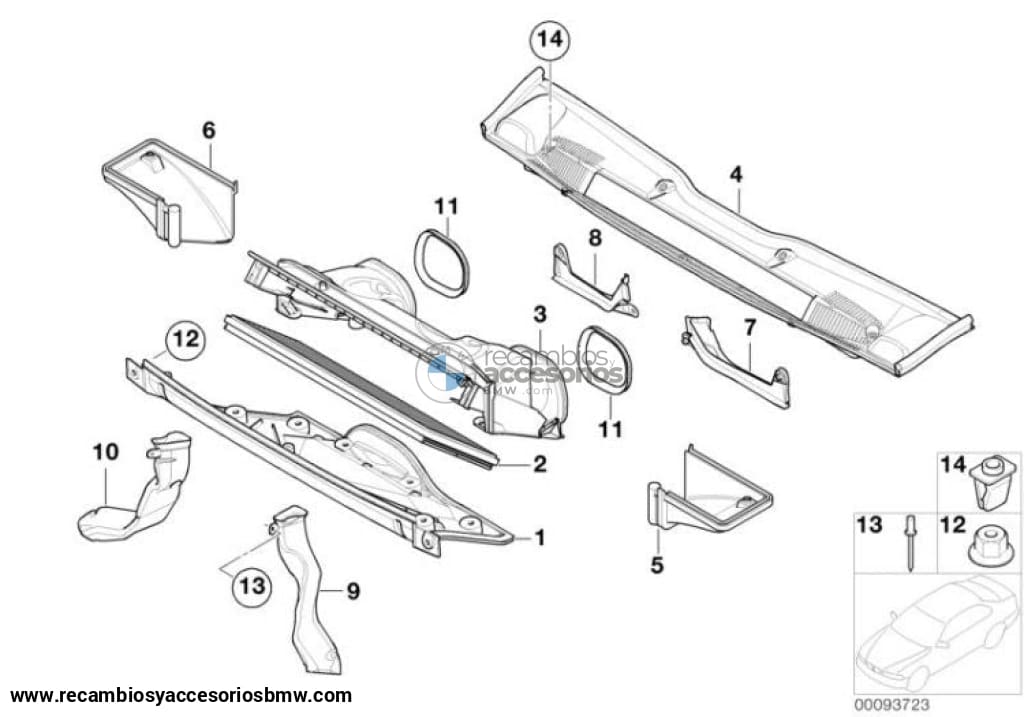 Desagüe De Agua Derecho Para Bmw E53. Original Recambios