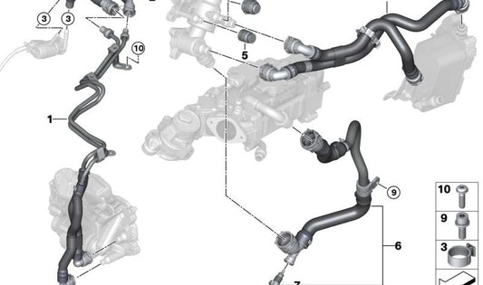 OEM Coolant Pipe 11539886684 for BMW G05, G06. Genuine BMW.