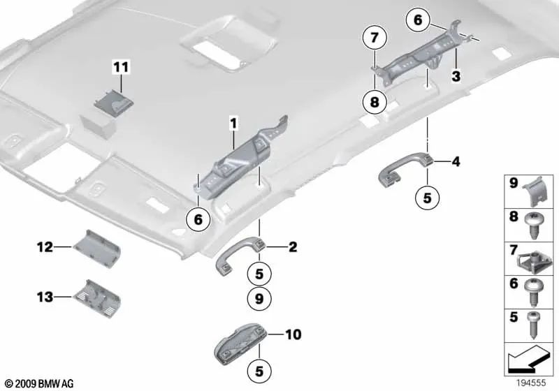 Linker hinterer Griff für BMW 3er E90, E90N, E91, E91N, X1 E84 (OEM 51169143541). Original BMW.