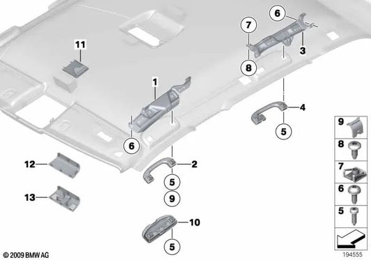 Rear left handle for BMW 3 Series E90, E90N, E91, E91N, X1 E84 (OEM 51169143541). Original BMW.