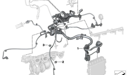 Engine wiring harness for BMW 3 Series G20, G21, G28, X3 G01, X4 G02, Z4 G29 (OEM 12518482378). Original BMW