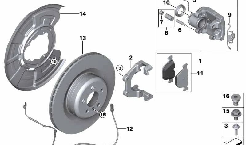 Disco de freno ventilado ligero para BMW X5 E70, F15, X6 E71, F16 (OEM 34216795318). Original BMW