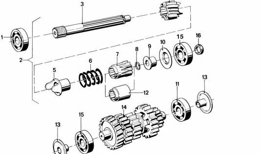 Palier de transmisión OEM 23212302327 para BMW (Modelos compatibles: E34, E36, E38, E39, E46, F10, F20, F30, G20). Original BMW.