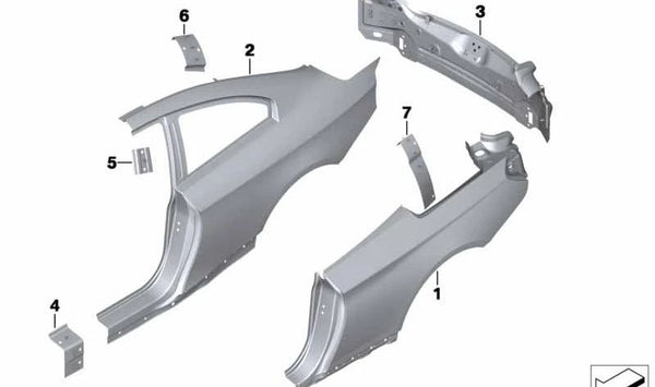 Refuerzo de chapa lateral derecha OEM 41219240146 para BMW F12, F13 (Original BMW).