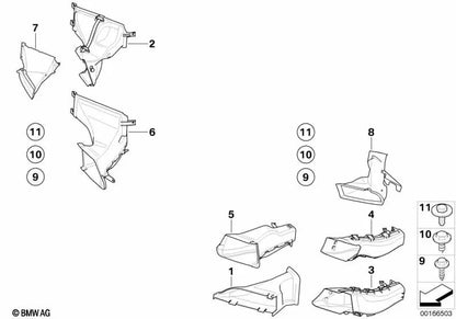 Conducción de aire delantera derecha para BMW Serie 3 E92, E93 (OEM 51748045348). Original BMW