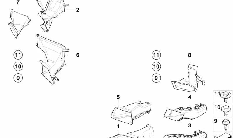 Conducto de Aire para Freno Delantero Izquierdo para BMW E90N, E91N (OEM 51747138413). Original BMW