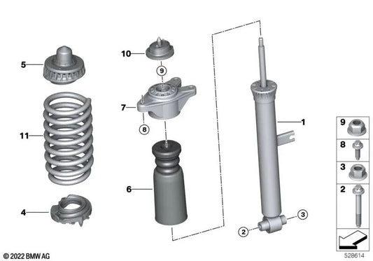 Amortiguador trasero para BMW Serie 3 G20, G20N (OEM 33526879315). Original BMW