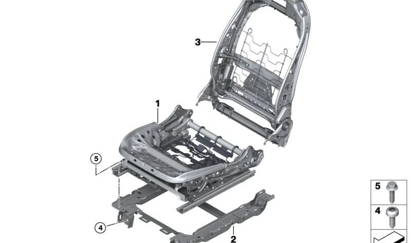 Estructura de respaldo derecha OEM 52107496838 para BMW G07. Original BMW.