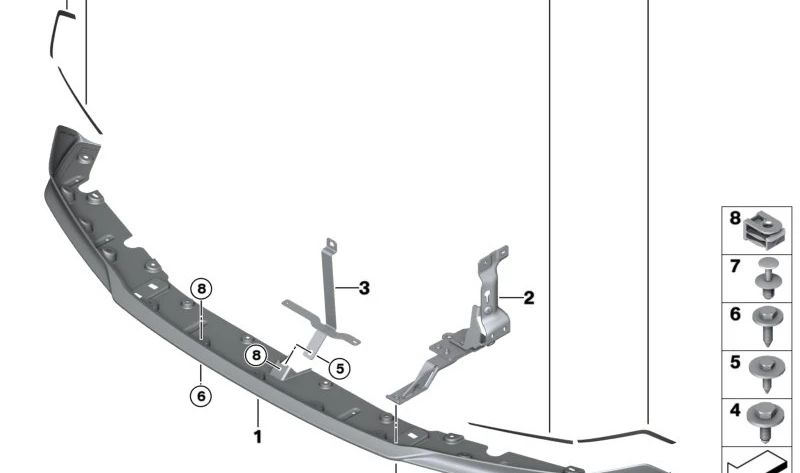 Conexión vertical izquierda para BMW F90N (OEM 51119500895). Original BMW