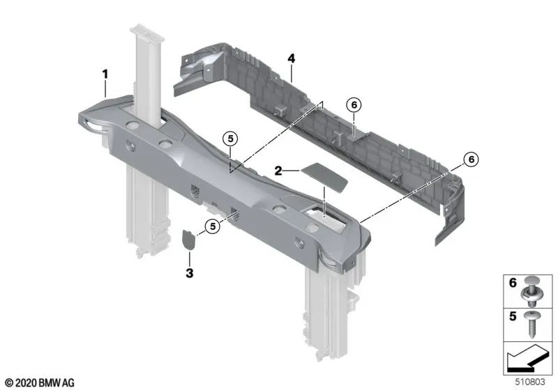 Cubierta del arco antivuelco derecha para BMW Serie 4 G23 (OEM 51469479490). Original BMW.