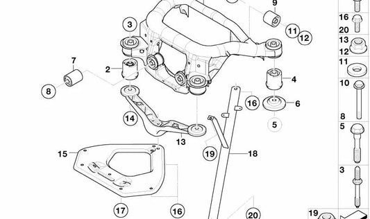 OEM 33326758163 braccio di sospensione posteriore per BMW Z4 (E85, E86). BMW originale.