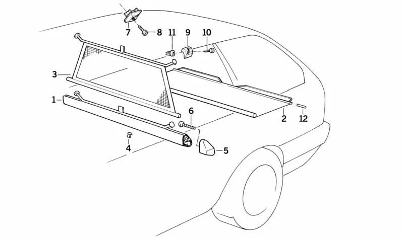 Gancho de suspensión izquierdo para BMW Serie 3 E30 (OEM 51472257585). Original BMW