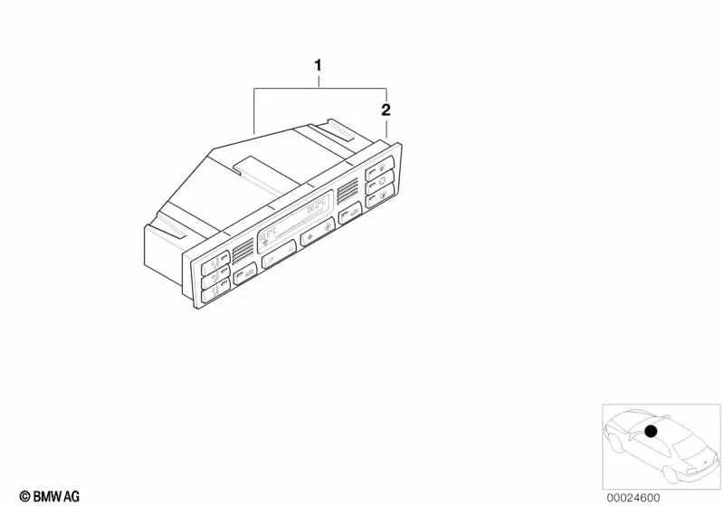 Panel de Control de Climatización Automática AUC para BMW E46 (OEM 64116956319). Original BMW