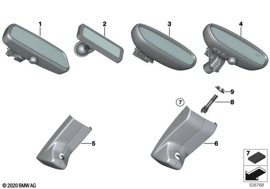 Tule Innenspiegelabdeckung für BMW 1er E81, E82, E87N, E88 3er E90, E90N, E91, E92, E93, F30, F31, F34, F35, F80 4er F32, F33, F36, F82, F83 X1 E84 ( OEM 61136919407). Original BMW