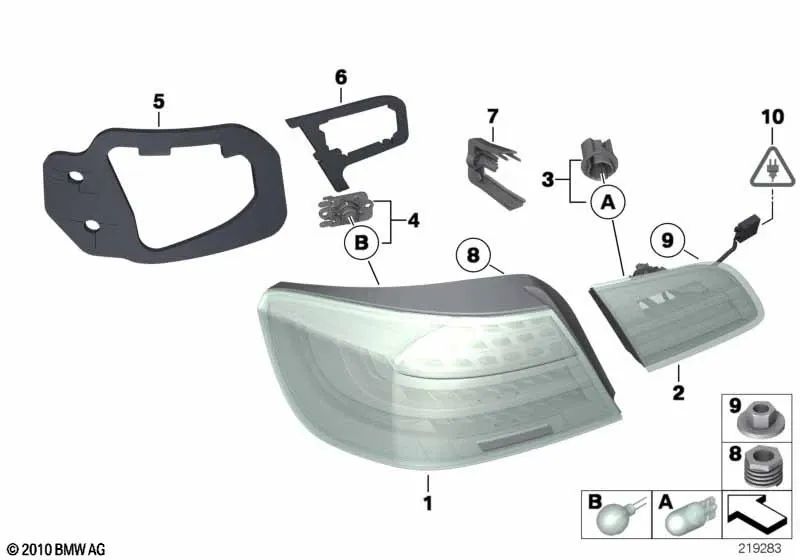 Empaque de luz trasera de portón trasero izquierda para BMW E93N (OEM 63217274615). Original BMW