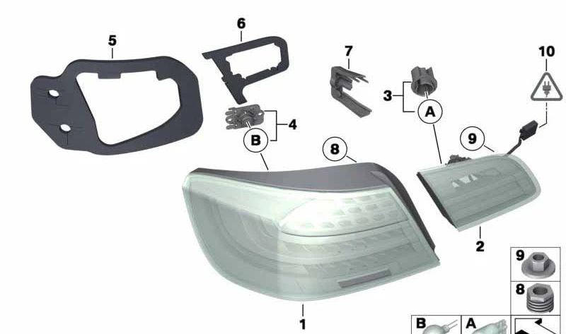 Junta piloto trasero lateral derecho para BMW Serie 3 E93, E93N (OEM 63217178382). Original BMW