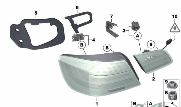 Soporte de fijación derecho OEM 63217178388 para BMW E93 (Serie 3 Cabrio). Original BMW.