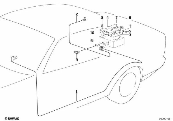 Cable de conexión para BMW Serie 5 E34, Serie 7 E32 (OEM 65128351813). Original BMW.