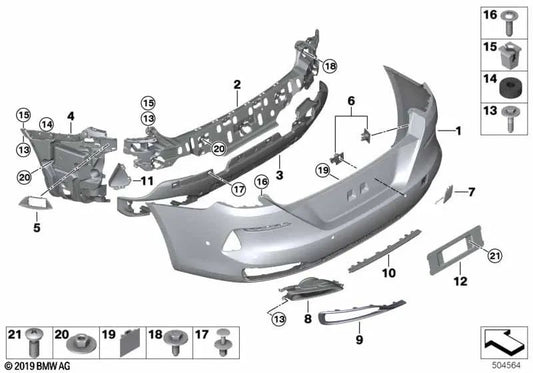 Moldura protectora trasera derecha para BMW G16 (OEM 51127491682). Original BMW