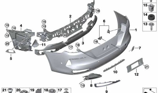 Left exhaust outlet trim for BMW G16 (OEM 51127491677). Original BMW