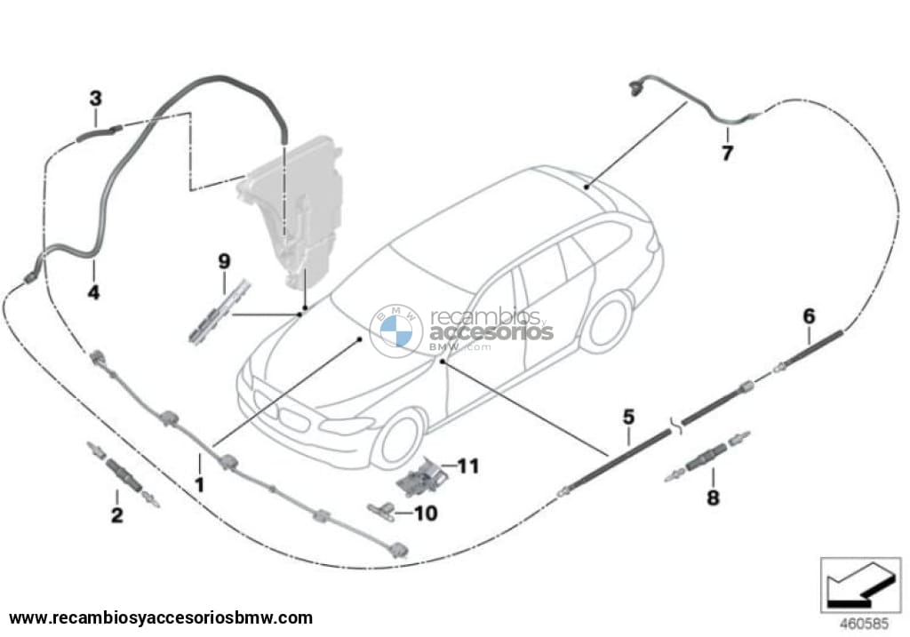 Difusor Eyector Boquilla De Pulverización Limpiaparabrisas Cristal Delantero Para Bmw E70. Original