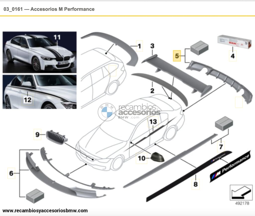 Difusor Trasero Negro Mate M Performance Para Bmw F30 F31. Original Recambios