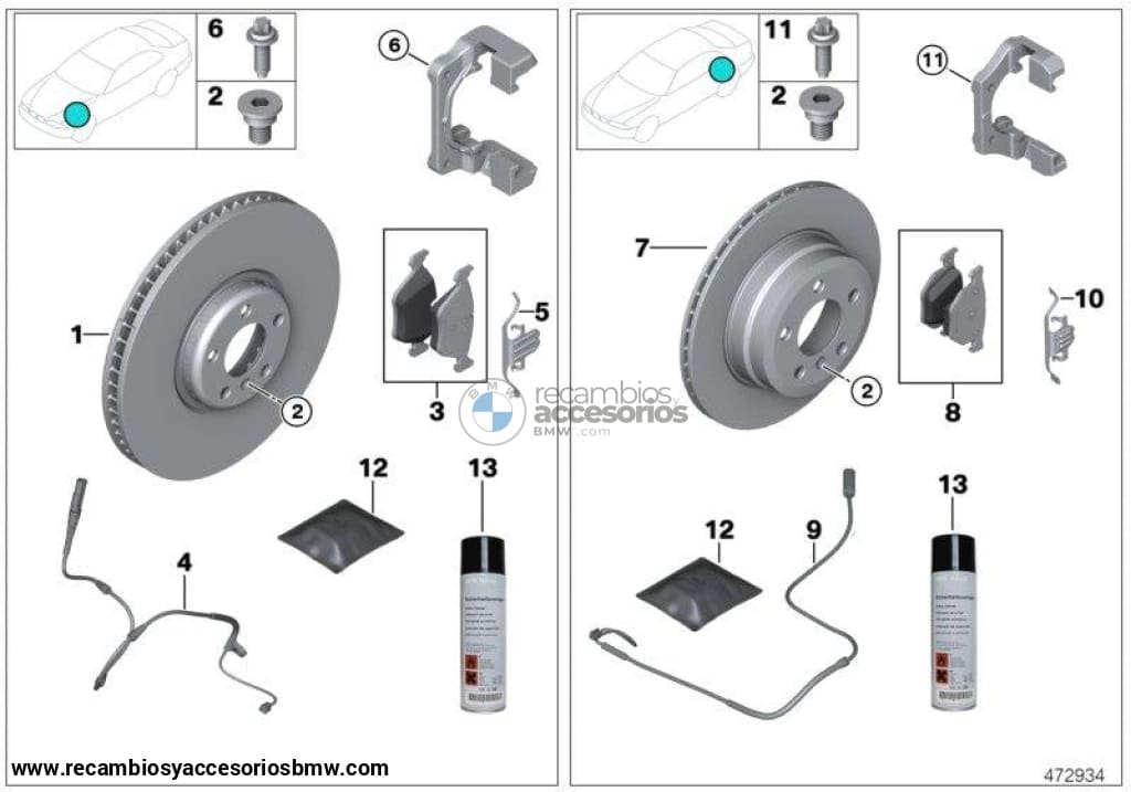 Disco De Freno Ligero Ventilado 348X36 Para Bmw F07 Gt F10 F11 F06 F12 F13 F01 F02. Original