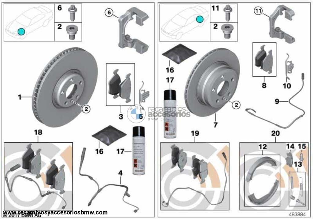 Disco De Freno Ligero Ventilado Para Bmw E70 () F15 E71 E72 F16 . Original Bmw. Recambios