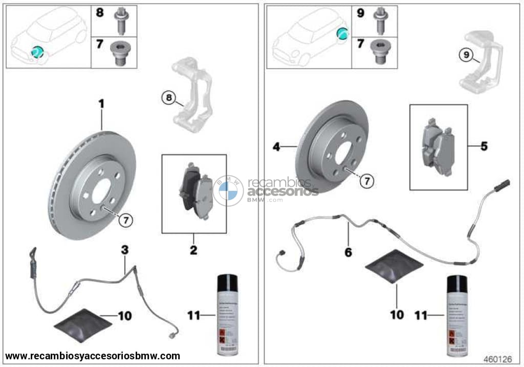 Disco De Freno Ventilado 294X22 Para Bmw F45 F46 F48 F39. Original Bmw. Recambios