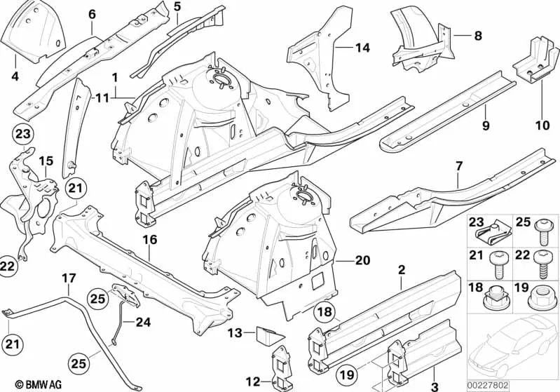 Front Hood Retainer Hook Bracket for BMW E65, E66 (OEM 51717141860). Original BMW