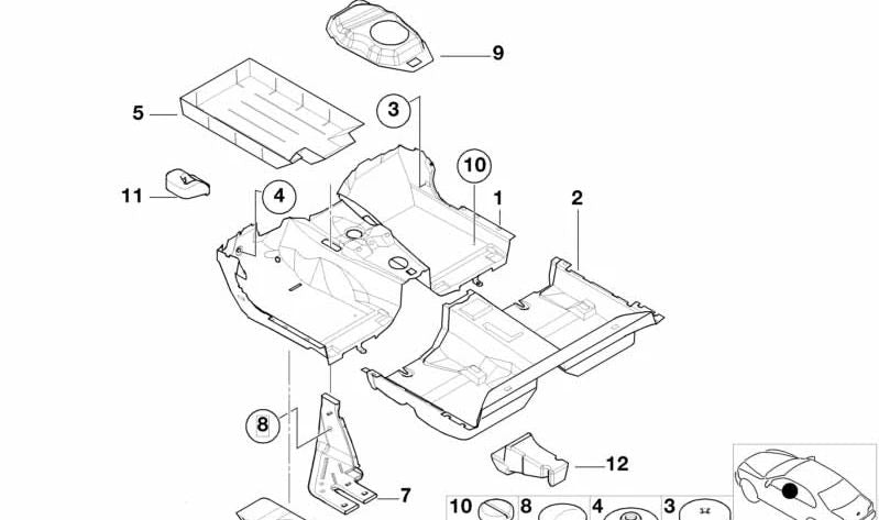 Protector inferior delantero OEM 51478213976 para BMW E46. Original BMW.