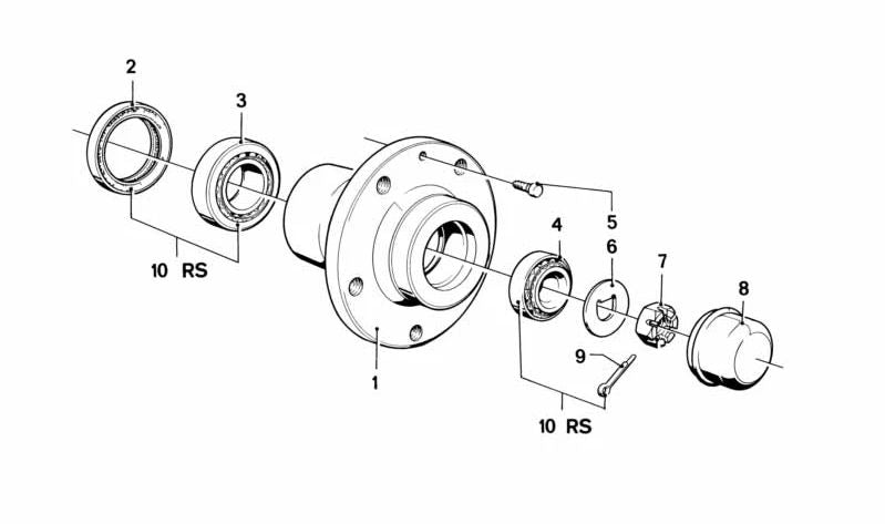 Pasador para BMW E21, E12, E24, E23 (OEM 31211110140). Original BMW